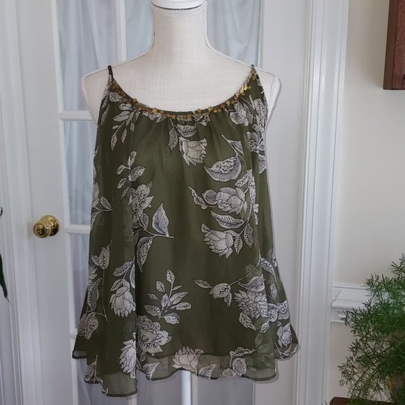 A.N.A. SHEER LAYERED ADJUSTABLE STRAP TOP - Picture 1 of 5